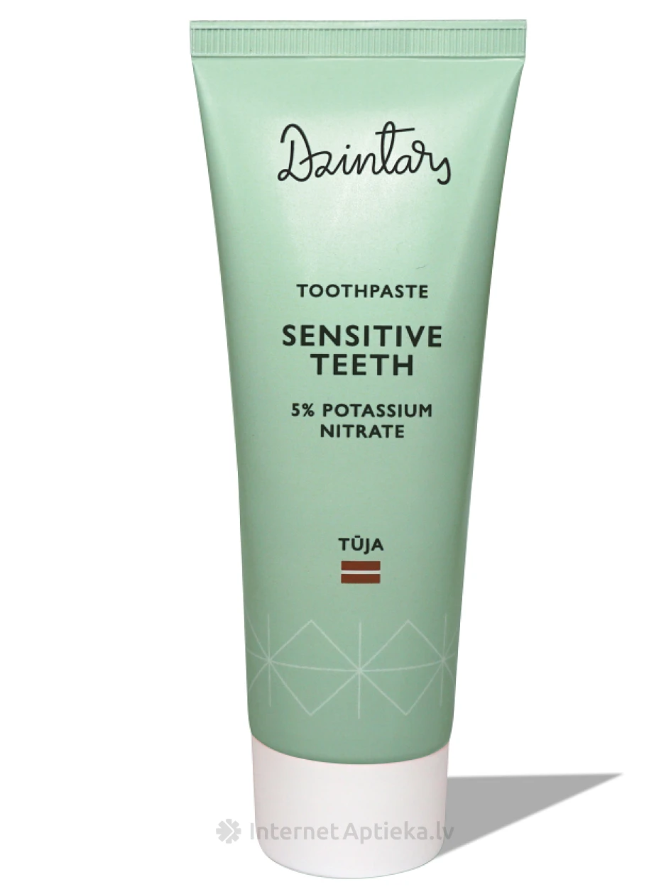 Dzintars Zobu pasta jutīgiem zobiem Tūja, 75 ml | internetaptieka.lv