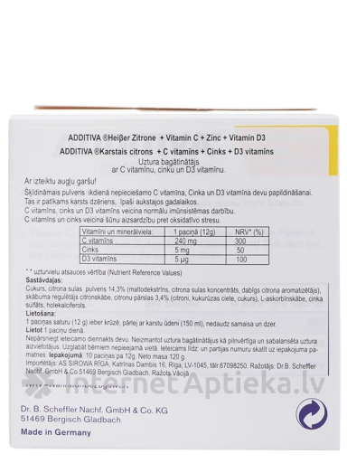 Additiva Heiser Zitrone kuum jook Lemon, 10 pakki | internetaptieka.lv