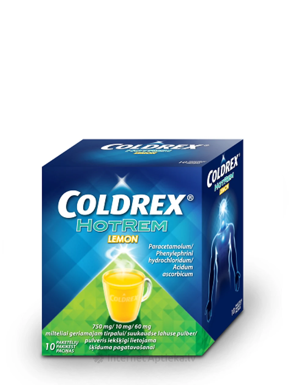 Coldrex HotRem Lemon pulveris ar citrona garšu, 10 paciņas | internetaptieka.lv