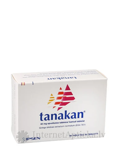 Tanakan 40 mg õhukese polümeerikattega tabletid, 90 tk. | internetaptieka.lv
