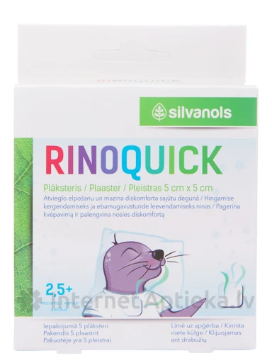 Silvanols Rinoquick Aroma пластыри, 5 шт. | internetaptieka.lv