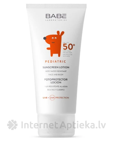 Babē saules aizsarglosjons Pediatric bērniem SPF 50+, 100 ml | internetaptieka.lv