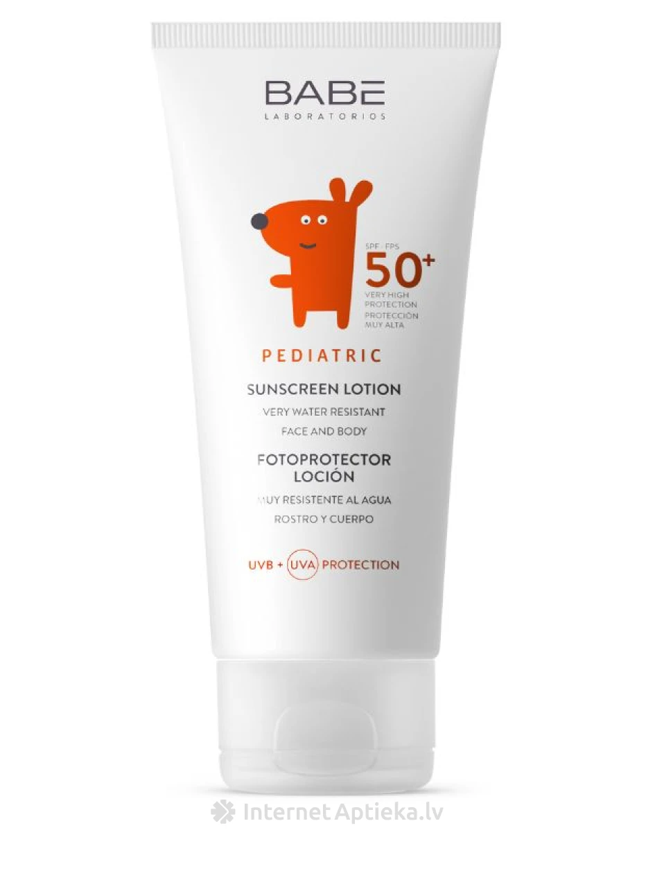 Babē Pediatric солнцезащитный лосьон для детей SPF 50+, 100 мл | internetaptieka.lv