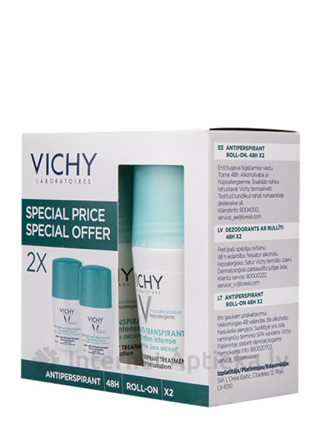 Vichy dezodorants Duo Female, 2 gb. - InternetAptieka.lv