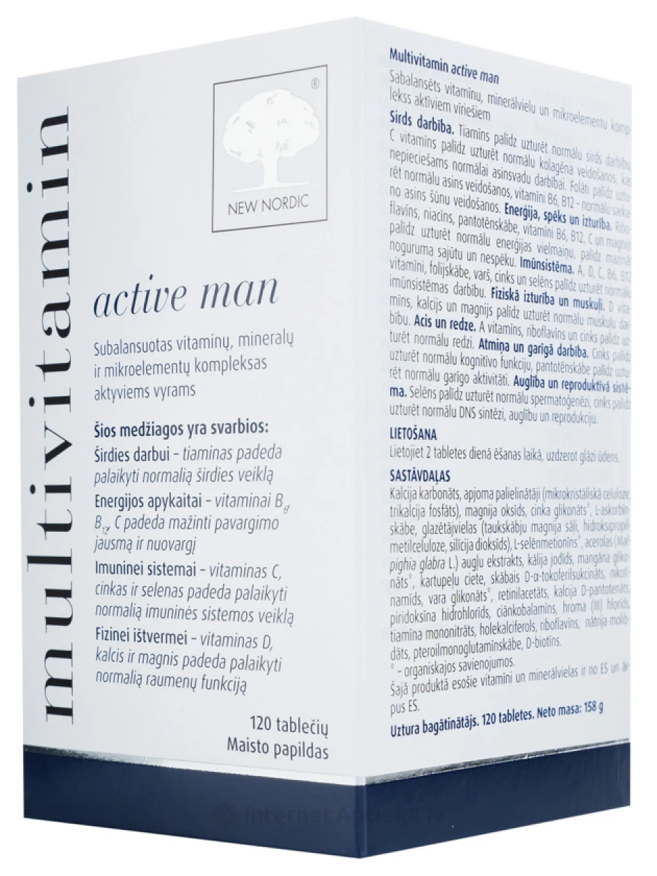 New Nordic Multivitamin active man, 120 таблеток | internetaptieka.lv