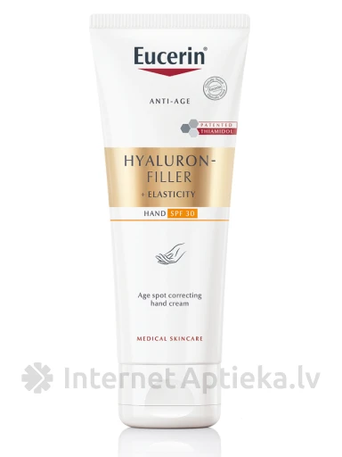 Eucerin Hyaluron-Filler + Elasticity крем для рук, коррекция возрастной пигментации SPF30, 75 МЛ | internetaptieka.lv