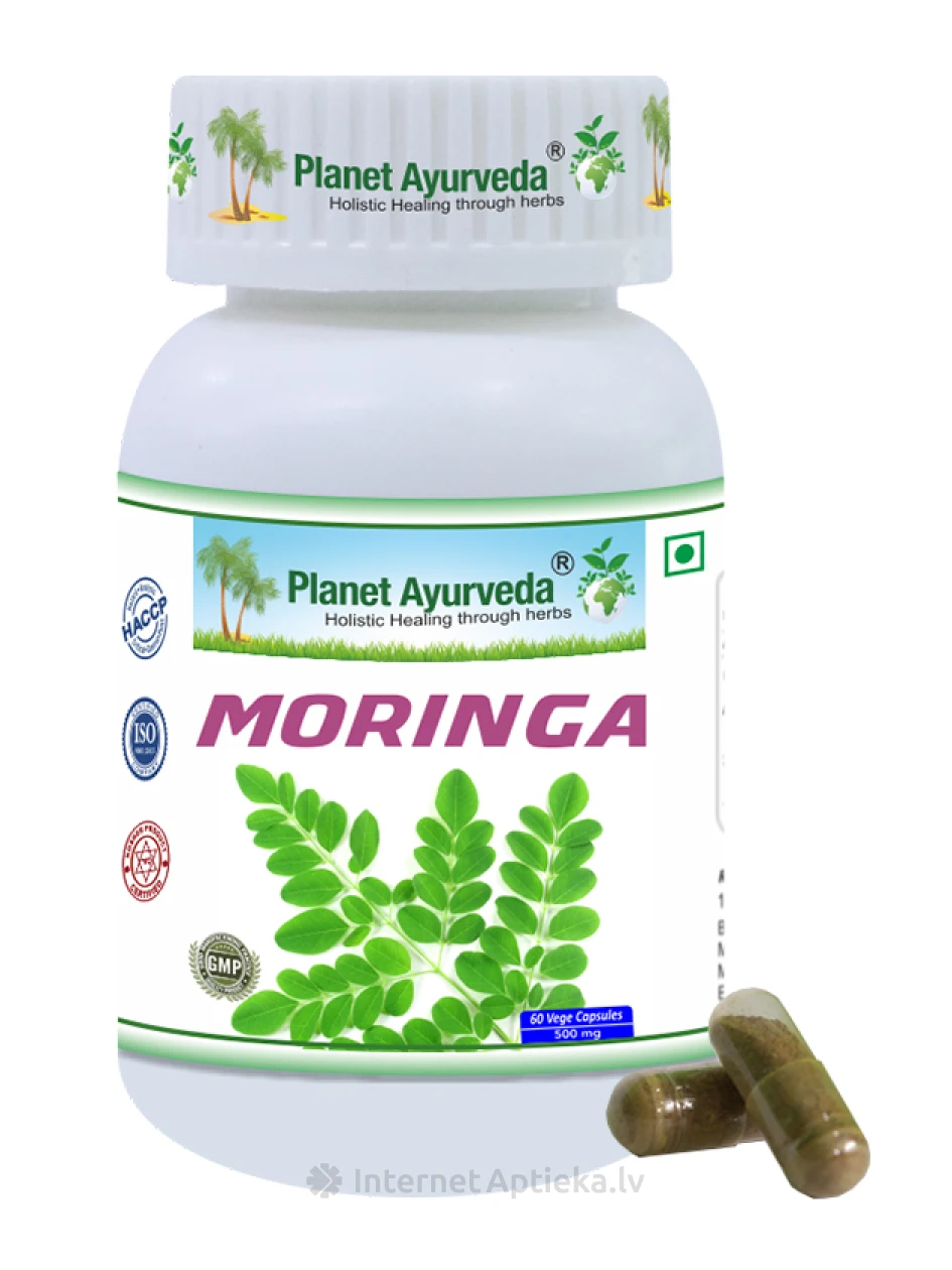 Planet Ayurveda® ar moringas lapu ekstraktu Organic, 60 kapsulas | internetaptieka.lv
