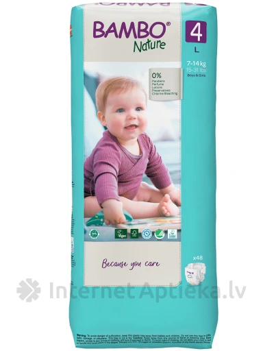Bambo Nature mähkmed 7-14kg, 48 tk. | internetaptieka.lv