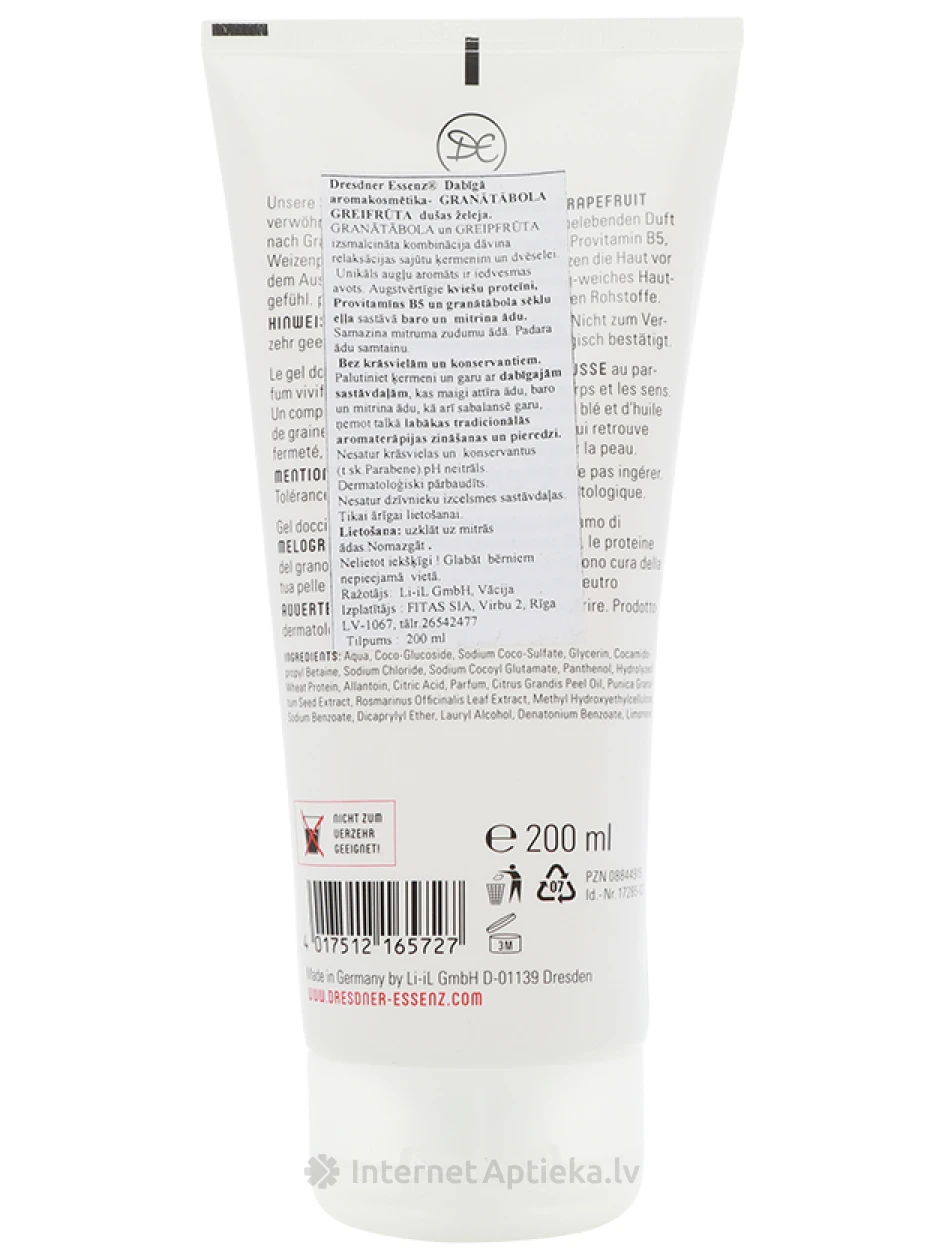Dresdner Essenz dušas želeja ar granātābolu un greipfrūtu, 200 ml | internetaptieka.lv