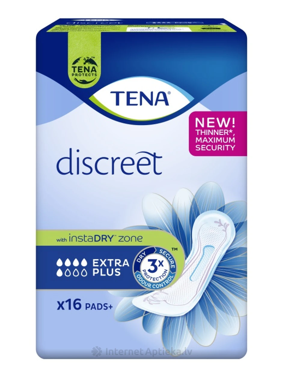TENA Discreet Extra Plus hügieenisidemed, 16 tükki | internetaptieka.lv