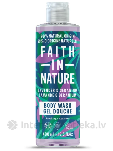 FAITH IN NATURE Lavender & Geranium гель для душа, 400 мл | internetaptieka.lv