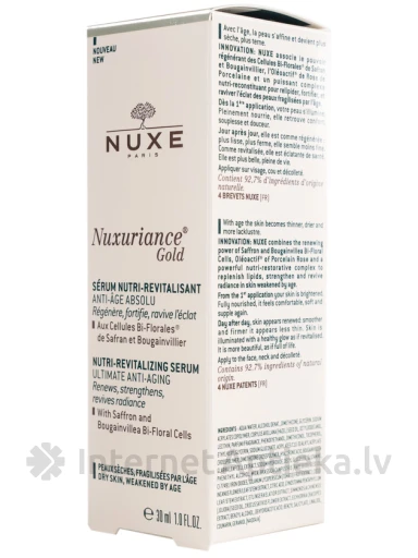 NUXE Barojošs–atsvaidzinošs, pret novecošanos aizsargājošs serums, 30 ml | internetaptieka.lv