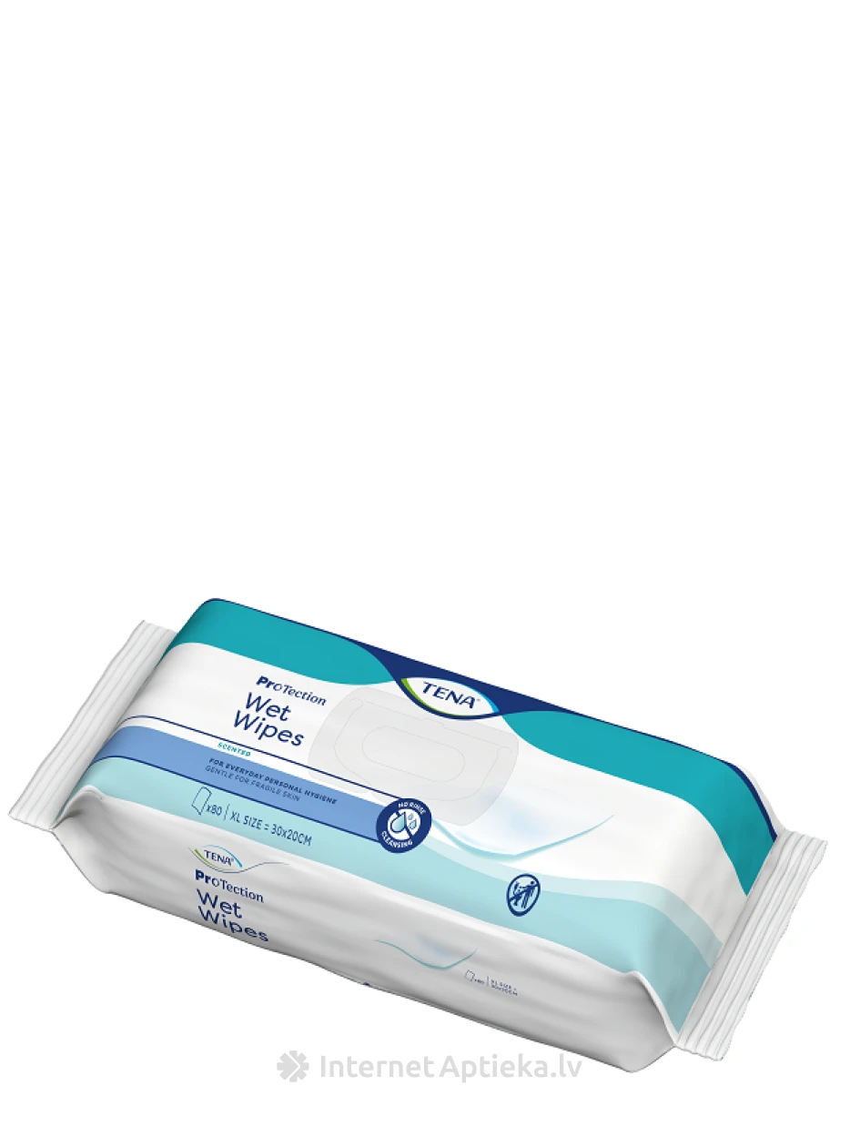 TENA WET WIPES Protection mitrās salvetes, 80 gb. | internetaptieka.lv