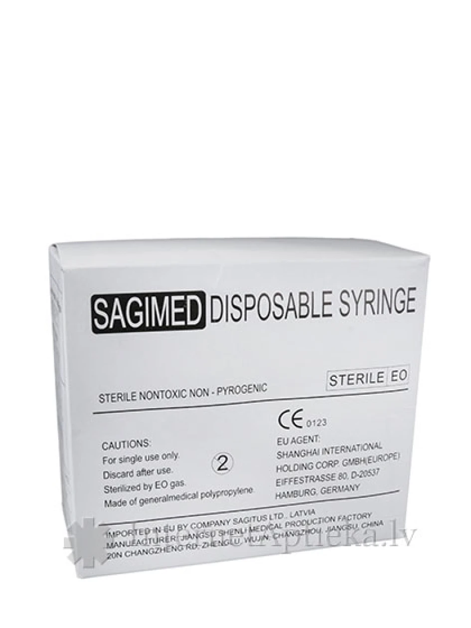 Süstal Sagimed 5 ml, 3-osaline, nõelaga 0,8 x 38 mm, 100 tk. | internetaptieka.lv