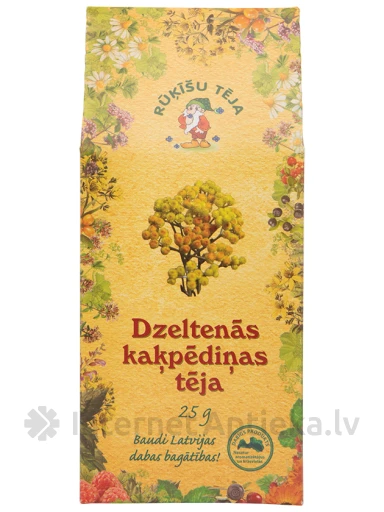 Rūķīšu Dzeltenās kaķpēdiņas tēja, 25 g | internetaptieka.lv