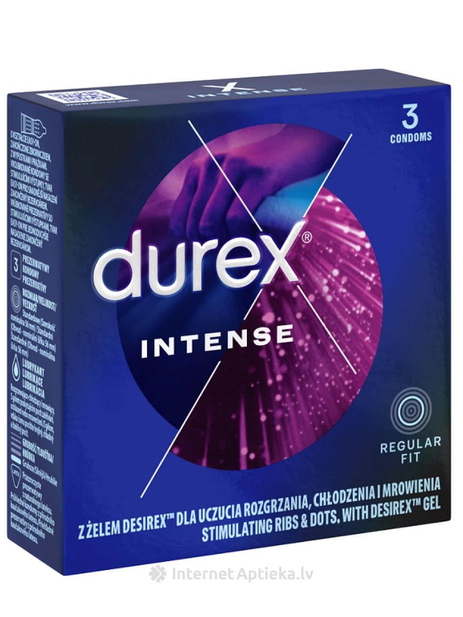 DUREX intensiivsed kondoomid, 3 tk. | internetaptieka.lv