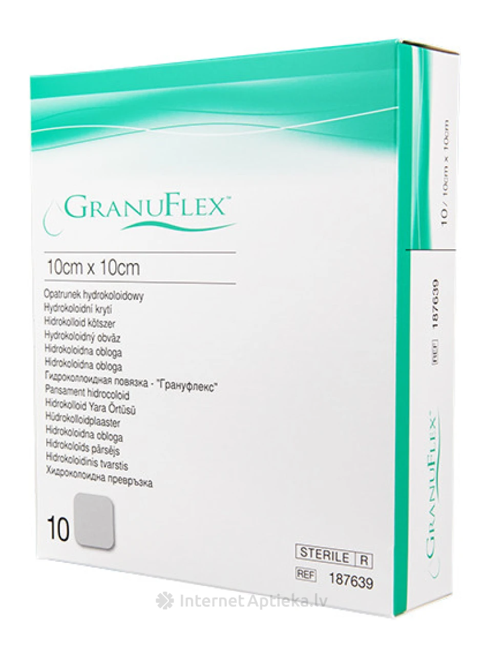 Granuflex hidrokoloīds pārsējs 10 cm x 10 cm, 10 gb | internetaptieka.lv