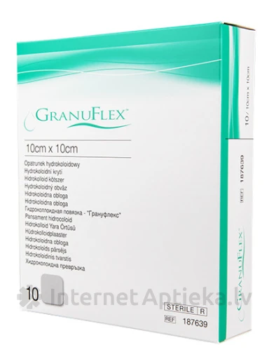 Granuflex hidrokoloīds pārsējs 10 cm x 10 cm, 10 gb | internetaptieka.lv