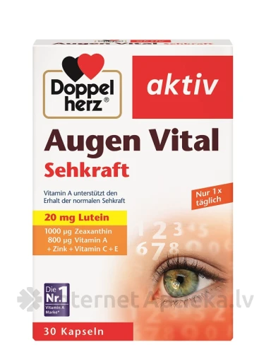 Doppelherz Augen Vital с лютеином зеаксантином, 30 капсул | internetaptieka.lv