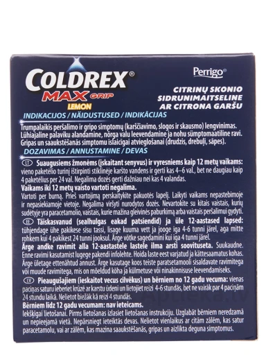 Coldrex Maxgrip Lemon (лимон) горячий напиток, 5 пакетиков | internetaptieka.lv