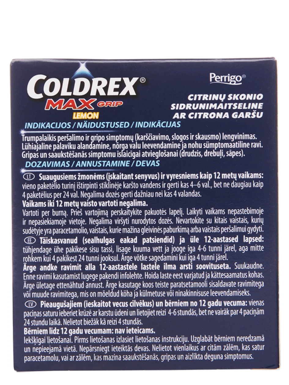 Coldrex Maxgrip Lemon (лимон) горячий напиток, 5 пакетиков | internetaptieka.lv