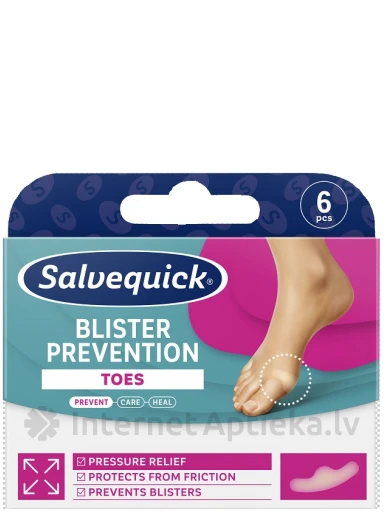 SALVEQUICK Blister prevention tulznu profilakses plāksteri pirkstiem, 6 gb. | internetaptieka.lv