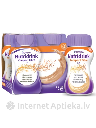 NUTRIDRINK Compact skaidulų su kavos skoniu, 4X125 ml | internetaptieka.lv
