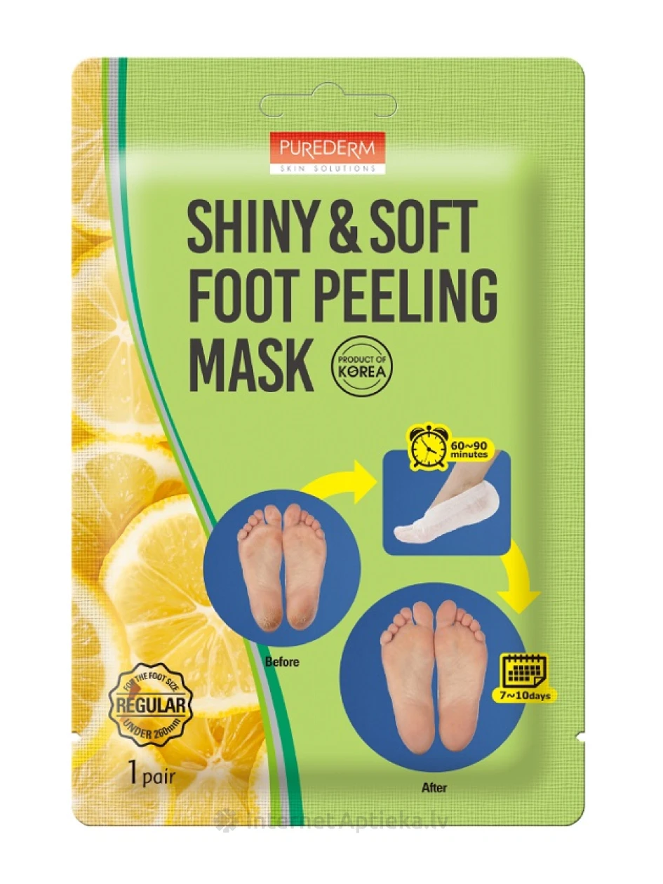 Purederm Mask jalakoorimine – Pehmus ja sära, 1 paar | internetaptieka.lv