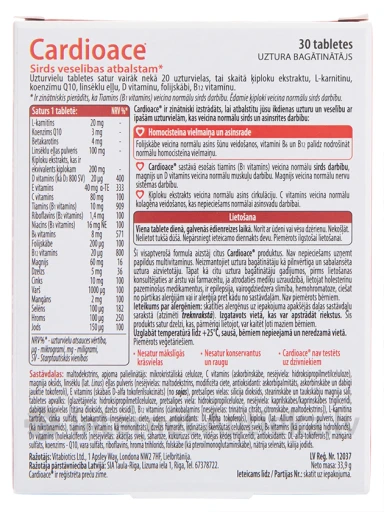 Cardioace ar Omega 3, 30 kapsulas | internetaptieka.lv