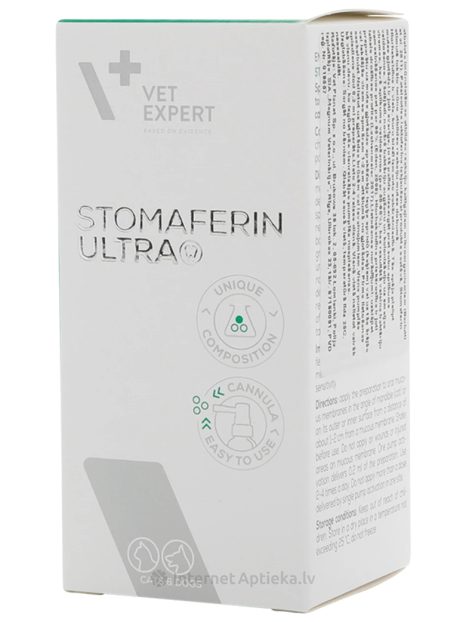 VetExpert stomaferin ultra для полости рта собак и кошек, 30 мл | internetaptieka.lv