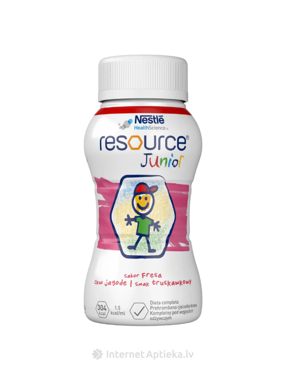 Resource Junior ar zemeņu garšu, 4 x200 ml | internetaptieka.lv