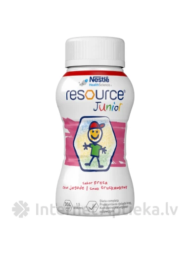 Resource Junior ar zemeņu garšu, 4 x200 ml | internetaptieka.lv