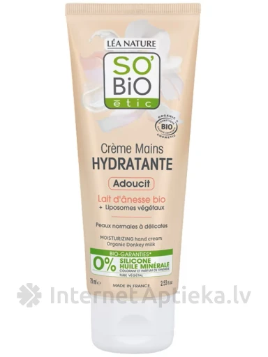 So Bio Mitrinošs roku krēms ar ēzeļa pienu, 75 ml | internetaptieka.lv