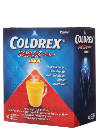 Coldrex MaxGrip Lemon+Vitamīns C pulveris, 10 paciņas | internetaptieka.lv