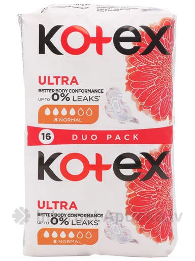 Пакеты Kotex Ultra Normal, 16 шт. | internetaptieka.lv