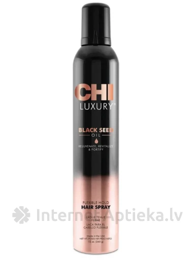 CHI Luxury Black Seed Oil elastīgas fiksācijas matu laka, 284 g | internetaptieka.lv