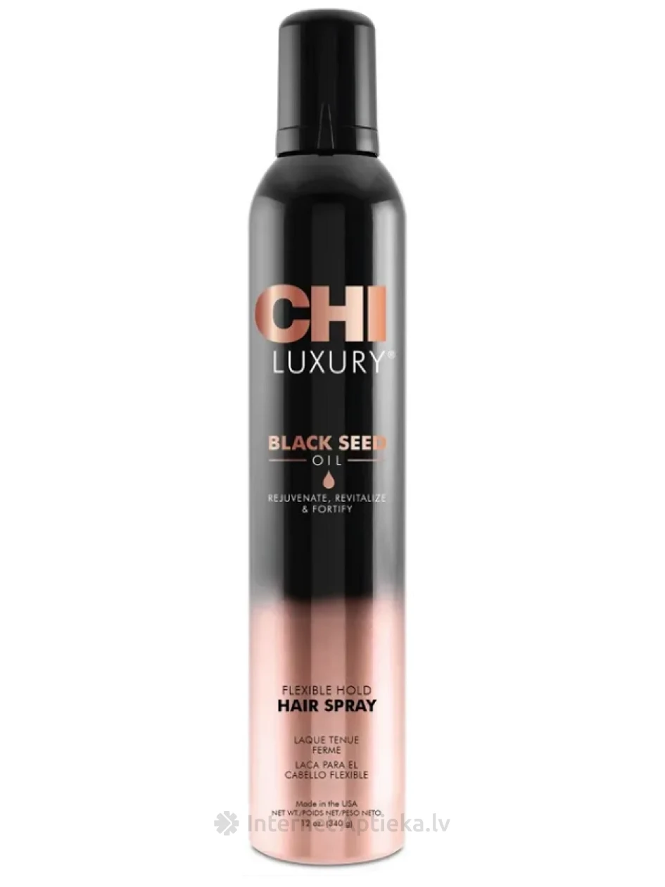CHI Luxury Black Seed Oil elastīgas fiksācijas matu laka, 284 g | internetaptieka.lv