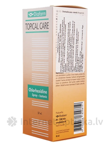 Diafarm Chlorhexidine sprejs ādas dzīšanai suņiem un kaķiem, 50 ml | internetaptieka.lv