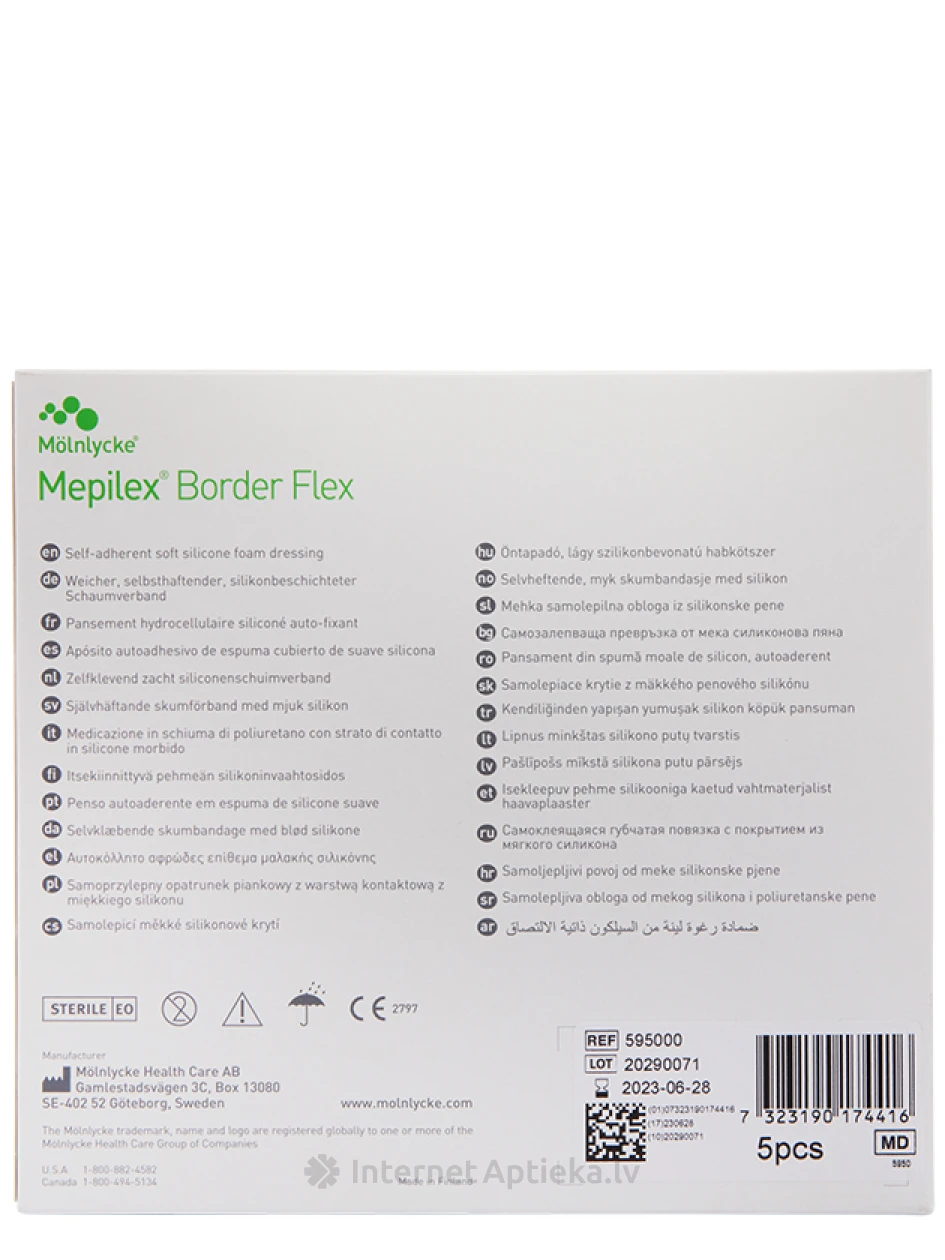 Mepilex Border Flex plaaster 12,5 x 12,5 cm, 5 tk. | internetaptieka.lv