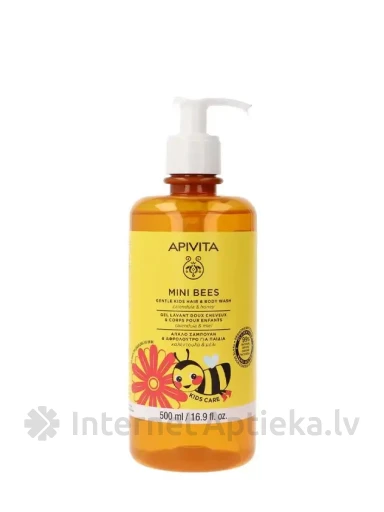 APIVITA KIDS Plaukų ir kūno valymo priemonė su medetkomis ir medumi, 500 ml | internetaptieka.lv