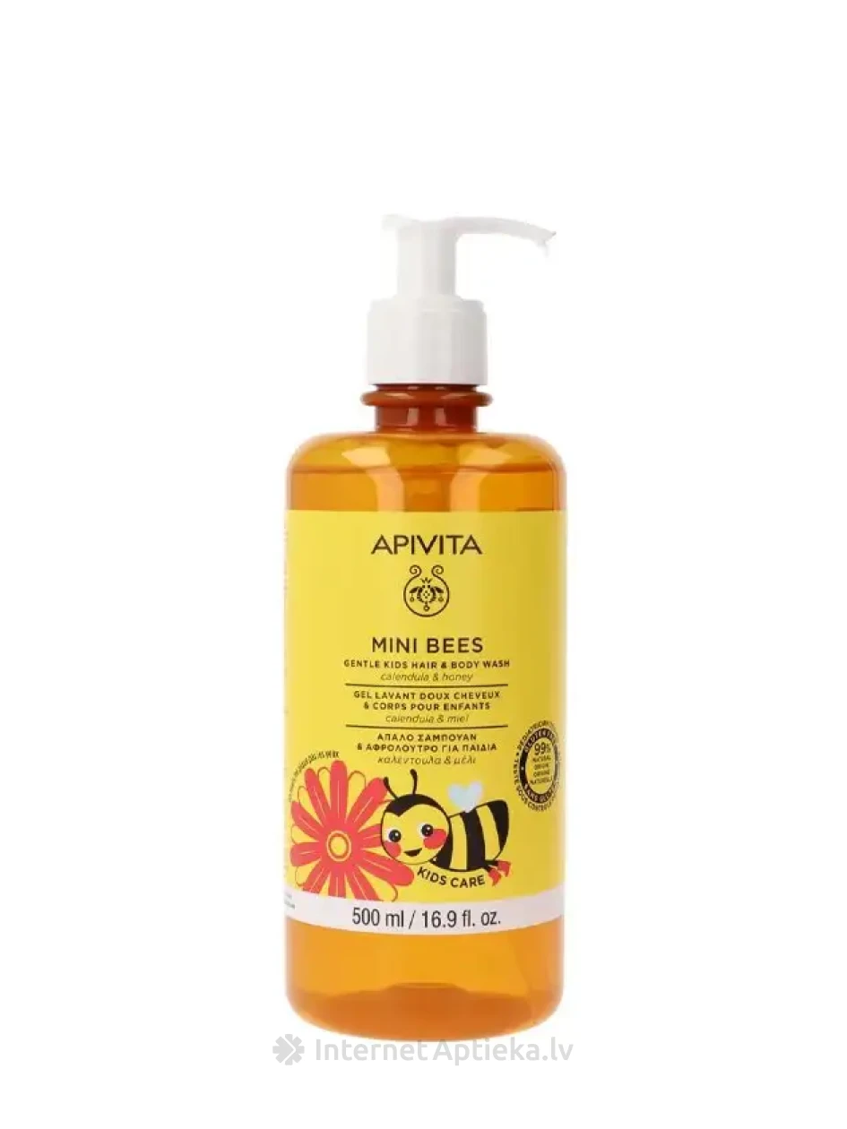 APIVITA KIDS Juuste ja keha pesuvahend saialillede ja meega, 500 ml | internetaptieka.lv
