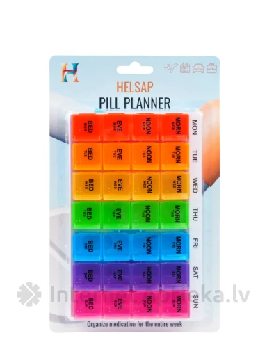 HELSAP Zāļu kastīte – plānotājs nedēļai pa dienām, 1 gb. | internetaptieka.lv