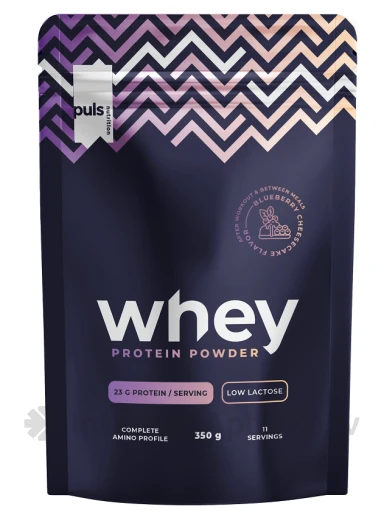 Puls Whey Proteīna pulveris ar melleņu siera kūkas garšu, 350 g | internetaptieka.lv