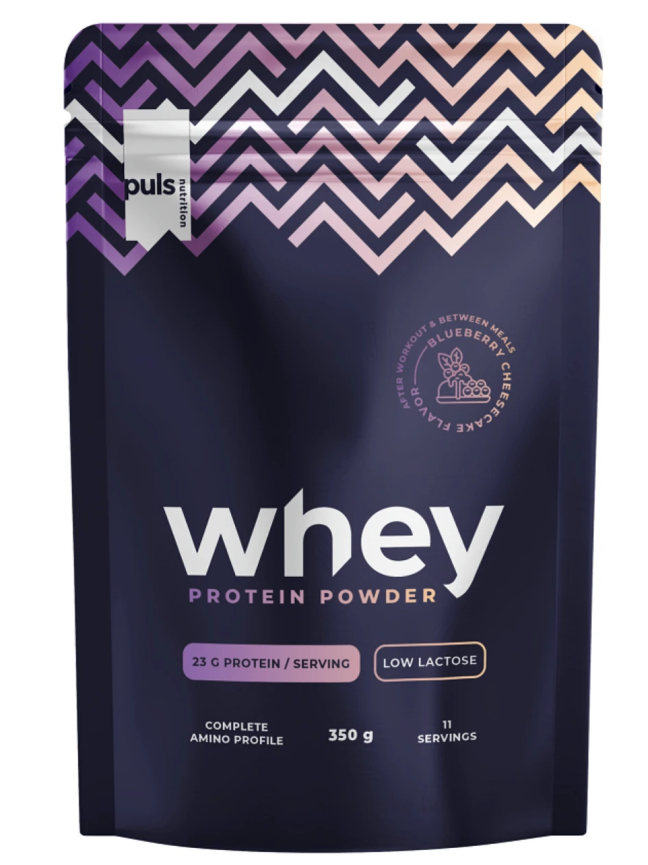 Puls Whey Mustika-juustukoogi maitsega valgupulber, 350 g | internetaptieka.lv