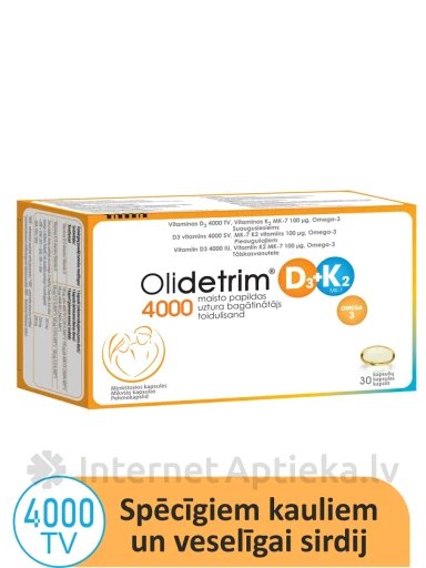 Olidetrim 4000 D3 + K2 Omega-3, 30 kapslit | internetaptieka.lv