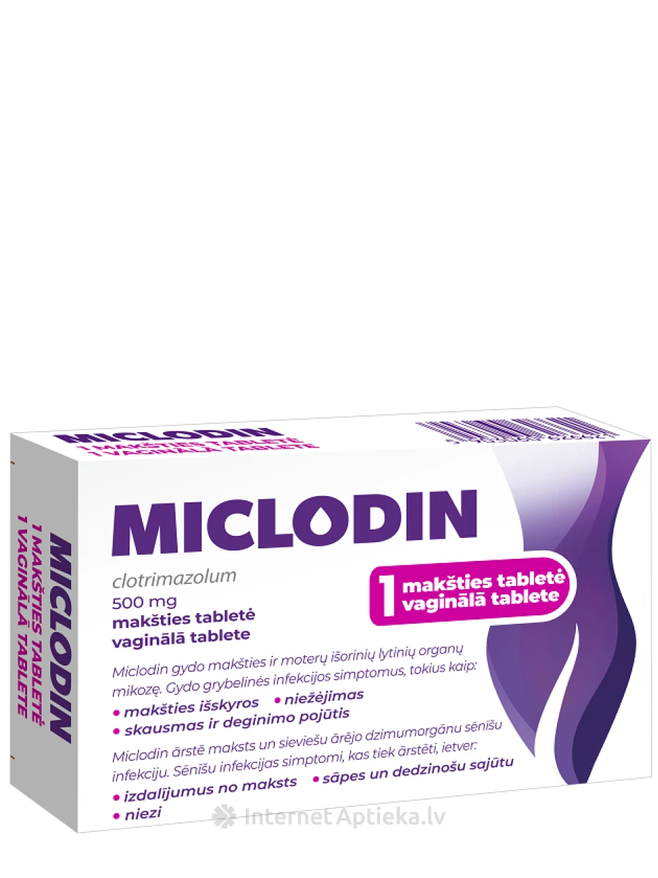 Miclodin vaginālā tablete, 1 gb. | internetaptieka.lv