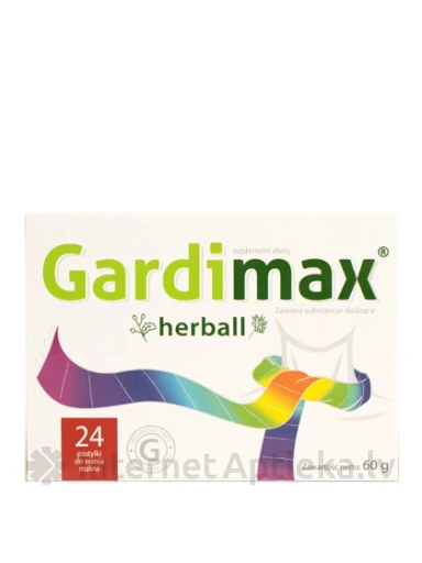 Gardimax Herball пастилки со вкусом малины, без сахара, 24 пастилки | internetaptieka.lv