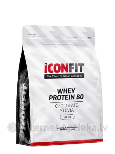 ICONFIT sūkalu proteīns proteīns 80 šokolāde ar stēviju, 1 kg | internetaptieka.lv