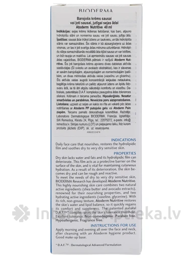 Bioderma Atoderm Nutritive barojošs krēms, 40 ml | internetaptieka.lv