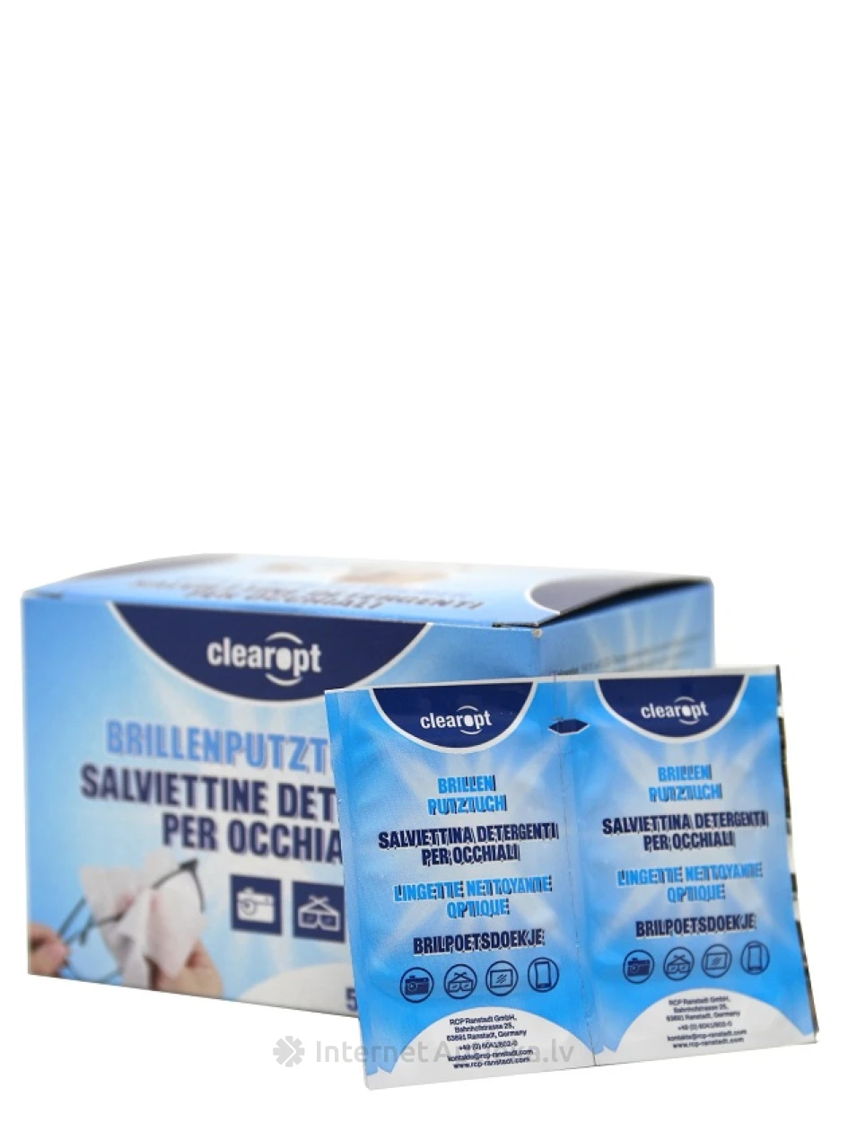 ClearOpt Briļļu mitrās salvetes, 50 gb. | internetaptieka.lv